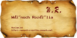 Wünsch Rozália névjegykártya